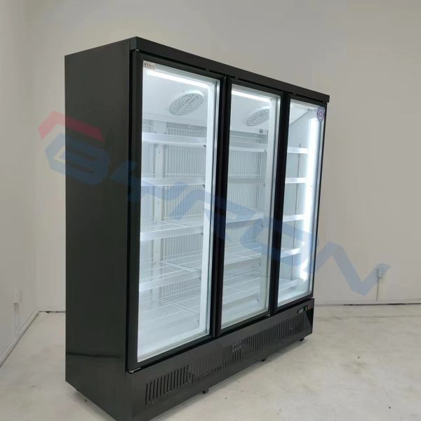 Freestanding Upright Showcase Freezer Merchandiser Two Glass Door Freezer