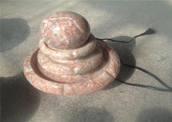 Living Room Decorative Landscaping Stone Small Red Marble Ball Fountain