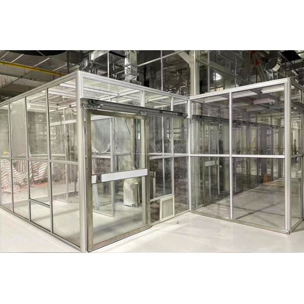 ISO GMP Panel de pared de PVC libre de polvo Sala limpia modular, laboratorio FFU Equipo de limpieza de aire Tabla de limpieza de pared dura