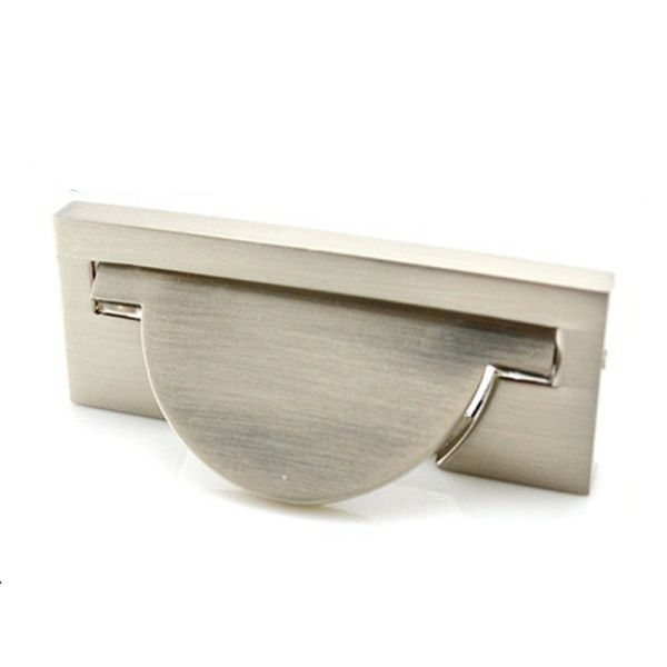 Zinc Square Concealed Drawer Pulls , Pearl Silver Insert Dresser Pulls Hidden Cabinet Handles