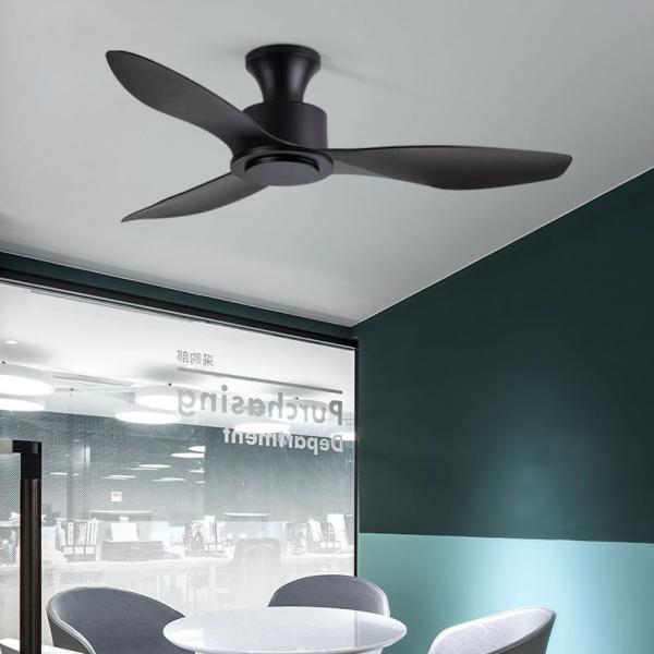 Télécommande ABS 3 lames Blanc Noir Moderne 48 pouces ventilateur de plafond
