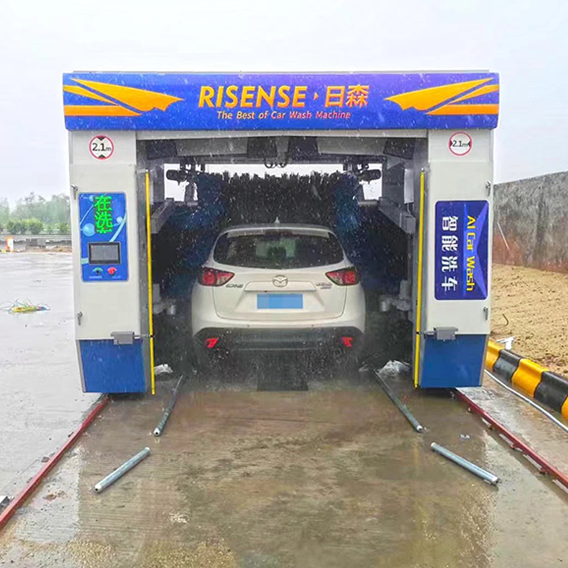 Risense CE Certified High Pressure 5 Brushes Rollover Automatic Car Wash Machine for Sale in Germany with Wheel Brushes