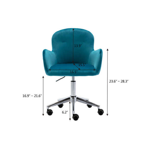 Blue Tomile Spinny Office Chair Velvet Swivel Desk Chair High End