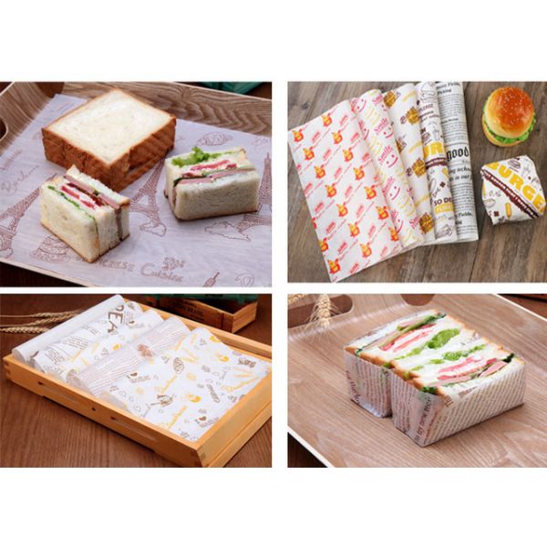 papel ligero de la hamburguesa de 35gsm frecuencia intermedia para envolver los alimentos de preparación rápida