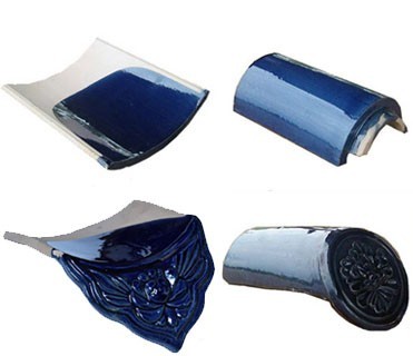 Вилла глины каолина черепиц конструкционного материала китайская застекленная голубая