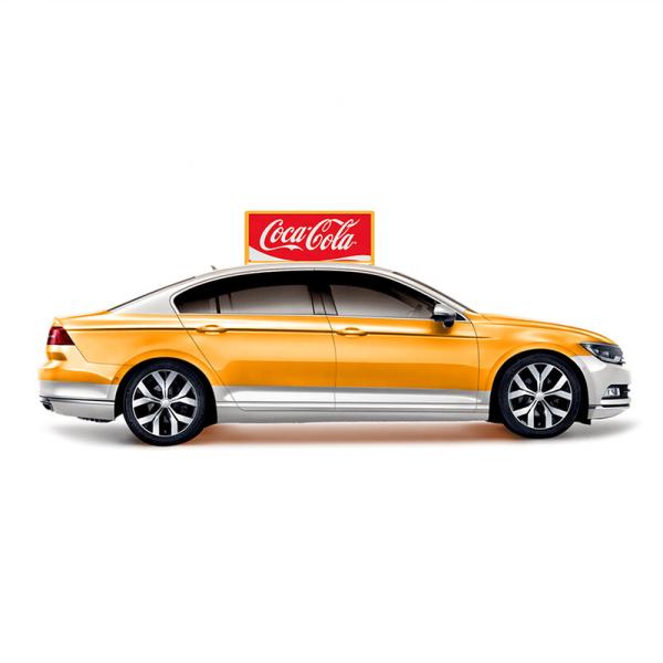 Display LED de doble cara P5 de publicidad de techo de automóvil, cartel de taxi, pantalla LED superior