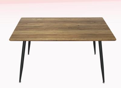 Nature Wood Grain Veneer 25mm Mdf Dining Table With Anti Slid Pads