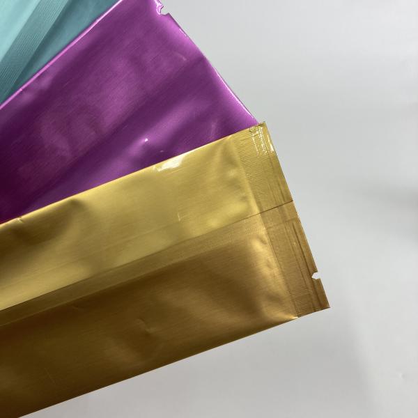 Colorful Metallic Custom Plastic Bags Back Seal With Aluminum Foil Food Grade