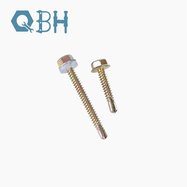 Hex Self-Drilling Screws with Drill Point in Carbon Steel and Stainless Steel for Construction
