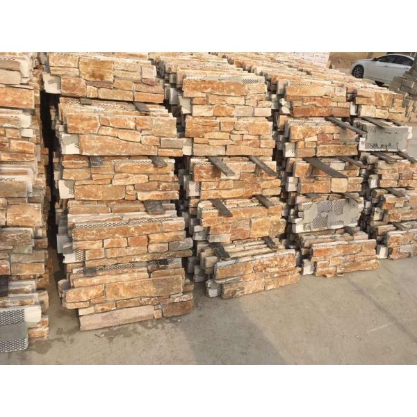 Natural Quartzite Mesh Backed Stone Panels Cut To Size For Exterior And Interior Decoration