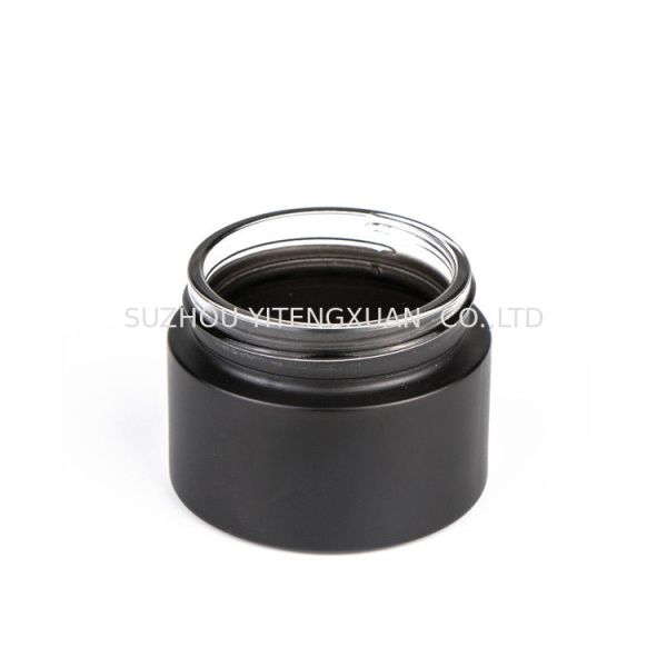 Vintage Frosted Glass Cream Jars , 30ml 50ml Matte Makeup Luxury Black Glass Mason Jars
