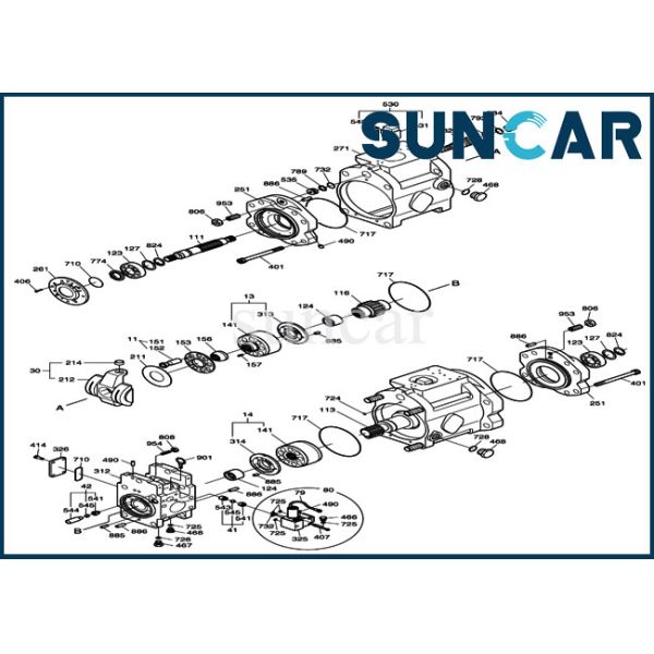 401-00225AKT 40100225AKT Main Pump Sealing Kit DOOSAN SOLAR 300LC-V Body Regu Seal Kit