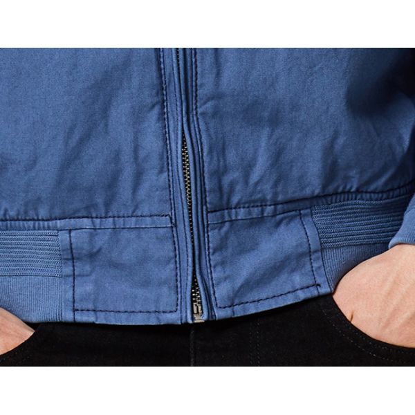 Full Sleeve Denim Fabric Casual Jean Jackets / Adult Blue Denim Jacket