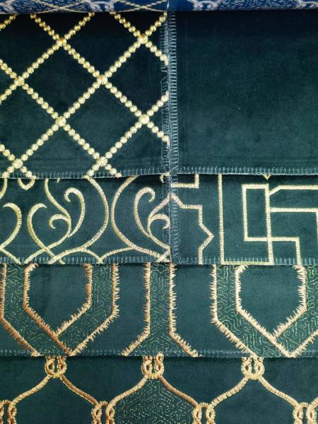 Embroidery Luxury Sofa Fabric Heavyweight With Knitted Technics
