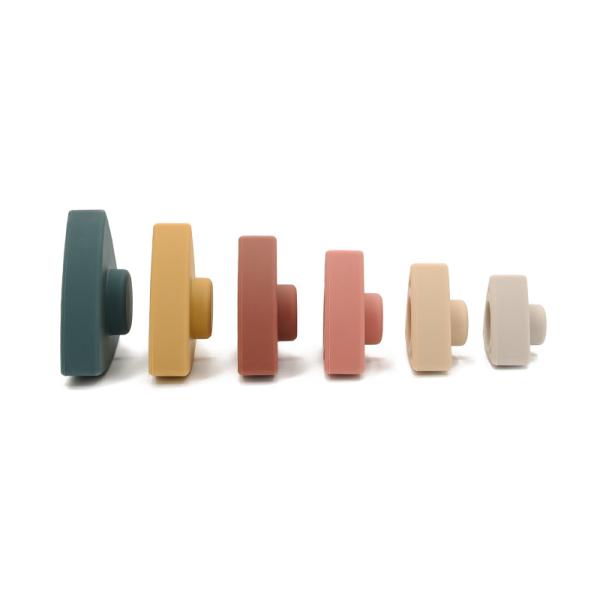 FDA Silicone Educational Baby Stacking Blocks BPA Free 100% Food Grade