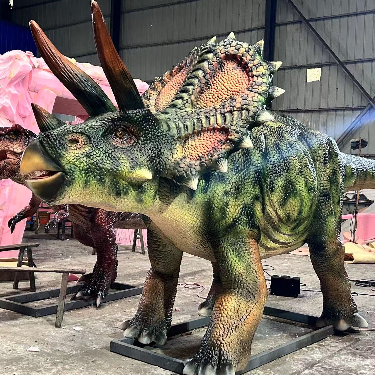 Real High-quality Professional Animatronic Dinosaur Triceratops 6m Model