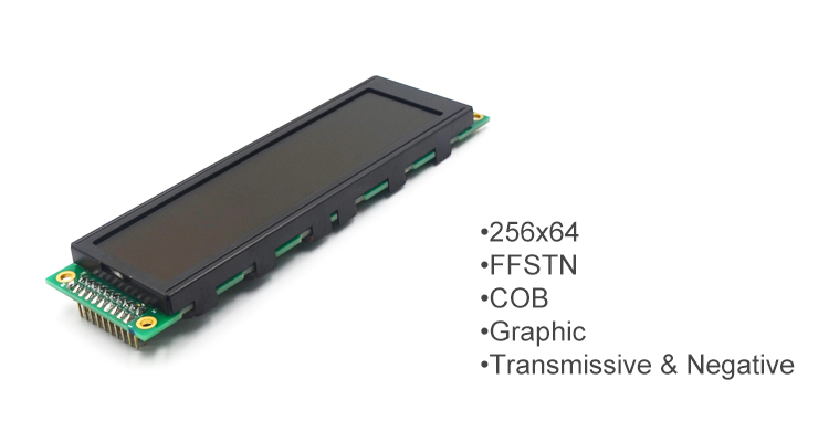 Transmissive Negative 256x64 LCD Display FFSTN COB Graphic Module NT7108 & NT7107 Controller