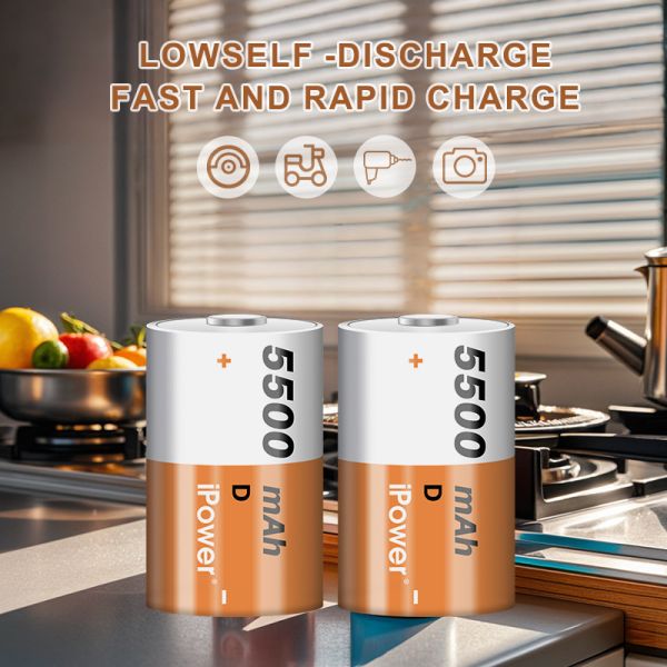 1.2V перезаряжаемая батарея NiMH 5500mAh D размер Эко батареи