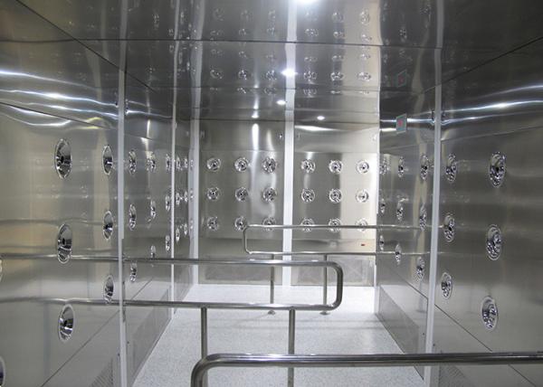 90 Degree Turn Personnel Air Shower Tunnel  ,  Clean Room Equipments With Painted Steel Material