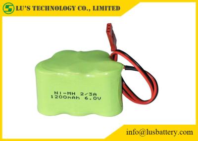 tamanho 2/3A 1200mah do hidruro do metal do níquel da bateria recarregável de 6V NIMH 1,2 V