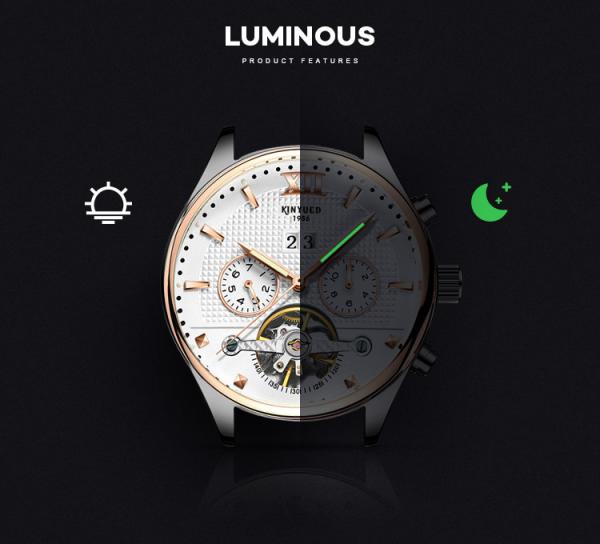 KINYUED oem waterproof custom logo leather  fashion tourbillon skeleton wrist watch luxury automatic watches
