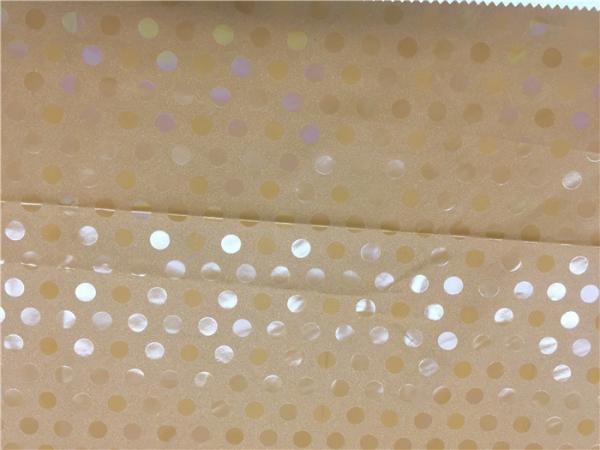 0.2mm For Wadded Coat Garment Leather Fabric Honey Color With Pu Coated And Shining Dot