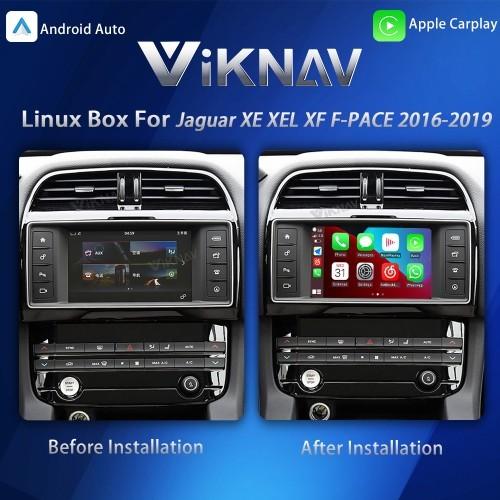 Boîtier d'interface Linux Viknav pour Jaguar XE XEL XF F-PACE 2016-2019 avec CarPlay sans fil