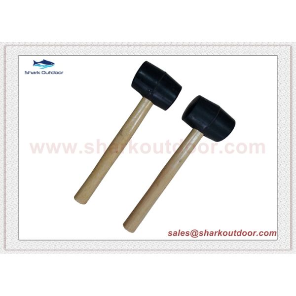 Camping rubber mallet outdoor hammer with wood handle