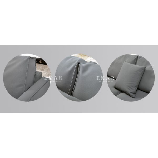 Modern Living Room Furniture Metal Legs Leather Sofa  AW-1815
