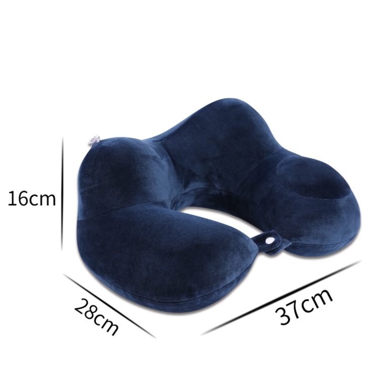 Travel/Camping/Car/Airplane U-Shaped Inflatable Neck Pillow with Washable Pillowcase
