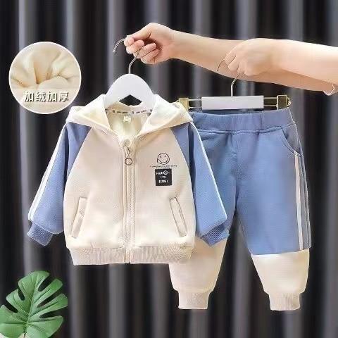 Breathable Cotton Primary Children'S Clothing Boys' Hooded Suit With Zipper