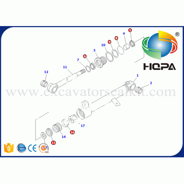 707-99-14200 7079914200 KOMATSU Service Kit / Steering Cylinder Seal Kit Fit WA100-3