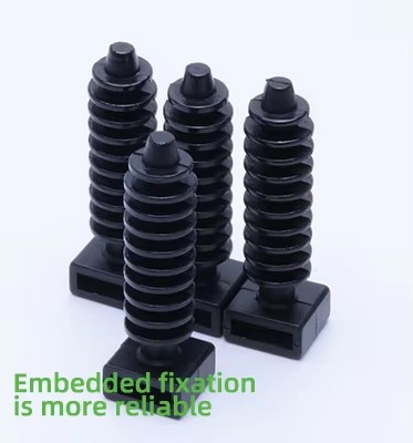 Black Self Adhesive Cable Tie Mounts CE ROHS Vibration Resistant