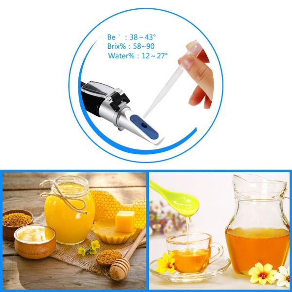 High Precision Honey Refractometer with Automatic Temperature Compensation for Accurate 0.1% Brix Range Honey Testing