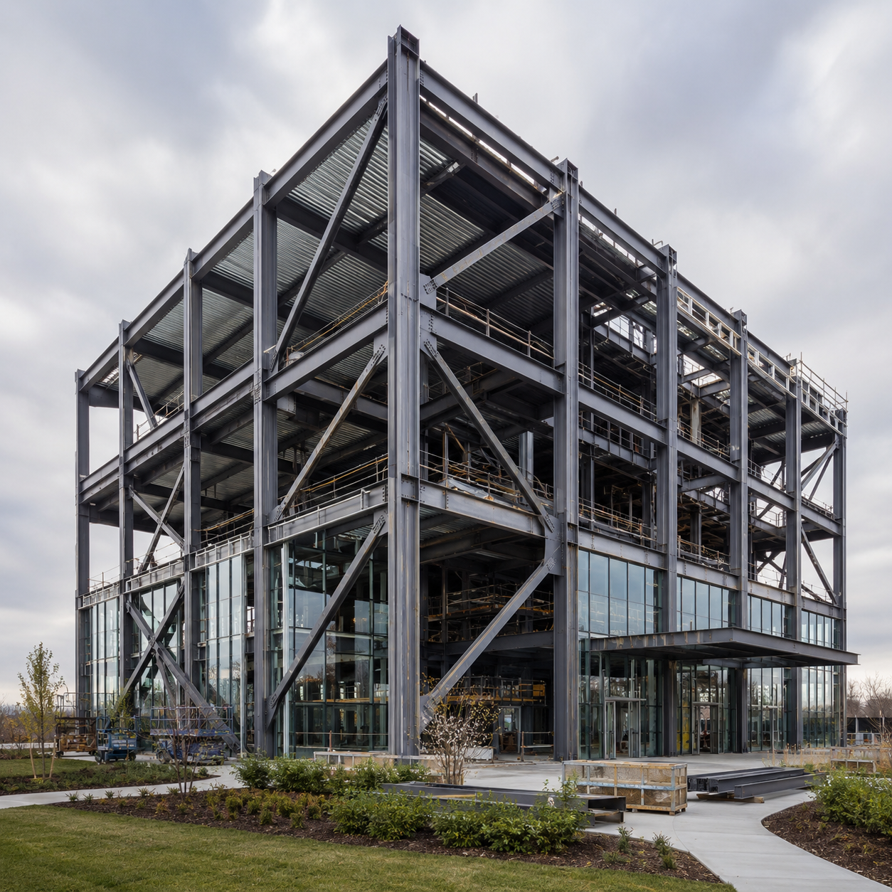 Mixed Use Steel Structure Commercial Building Q235 Q355 Corrosion Resistant