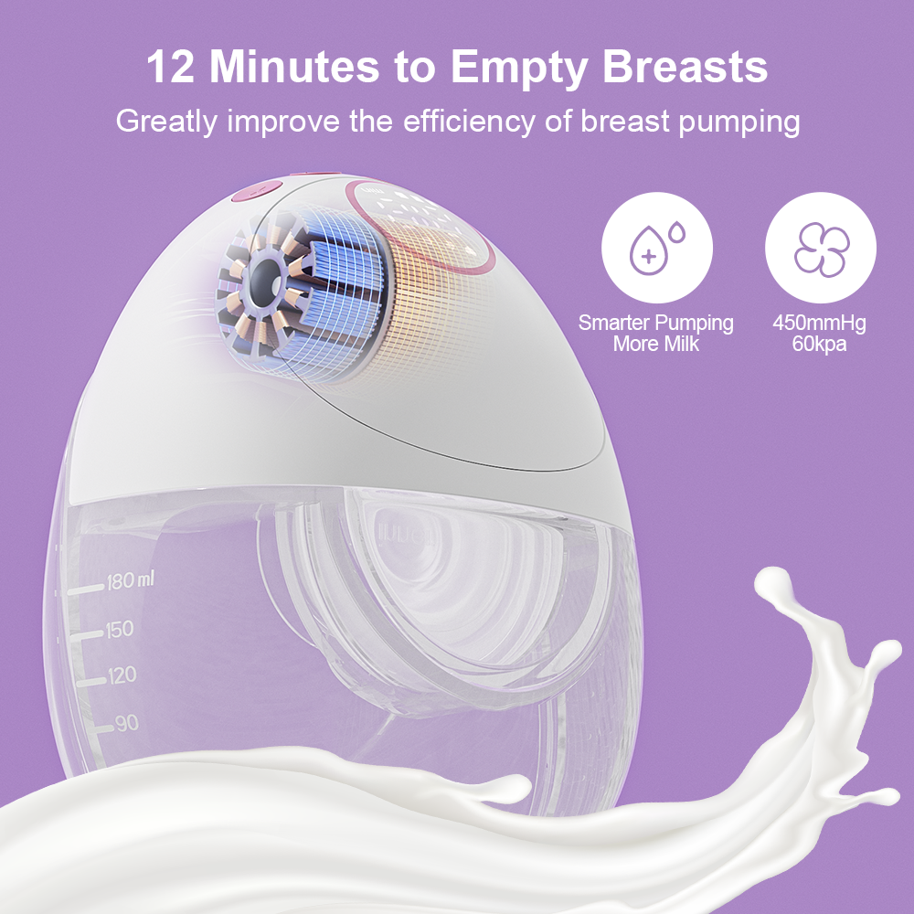 Rechargeable Electric Breast Pump Providing Hands Free Operation and Silent Motor Technology for Discreet Pumping