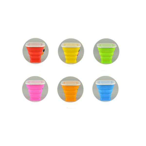 Colorful Silicone Folding Cup Outdoor Portable Cup Logo Customized