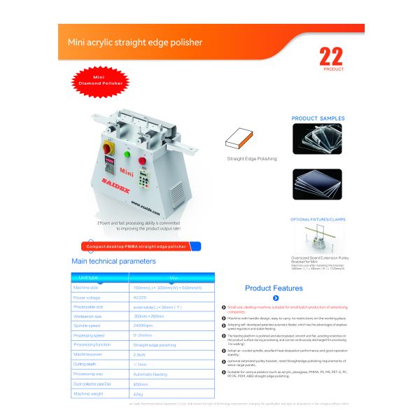 2.5kw Mini Acrylic Polishing Machine for Desktop Use