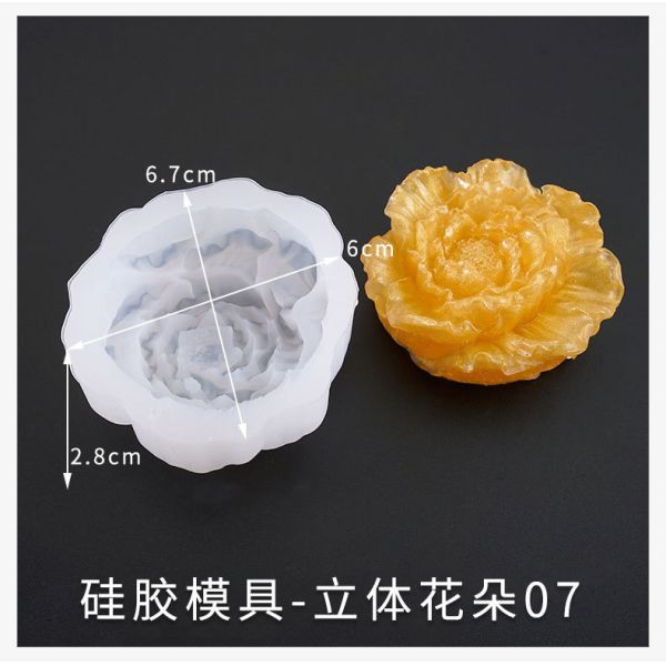 Crystal dropper mold DIY jewelry mirror three-dimensional flower new high brightness flower silicone mold