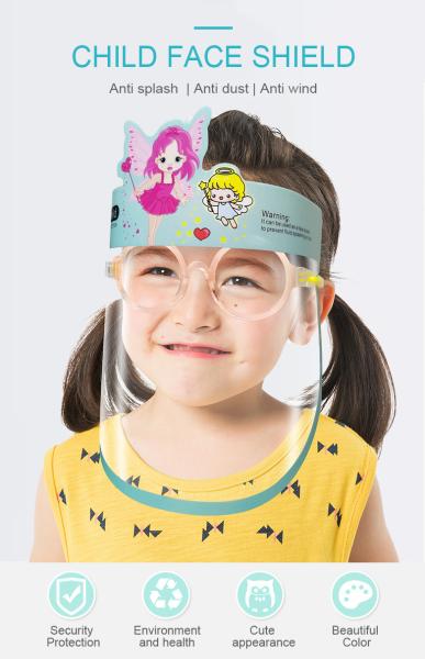 Transparent Protective Kids Child Safety Visor Face Facial Wear Glasses Clear kids face sheild Faceshield with Glasses