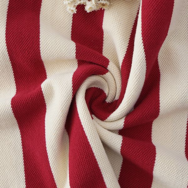 Wrinkle Resistant Cotton Pique Fabric D022-1 260g Breathable Knit Stripe Cloth