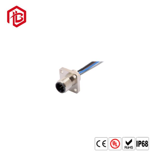 Homem elétrico impermeável industrial do conector IP67 M12 circular ao cabo moldando fêmea 3 4 5 8 12 pinos