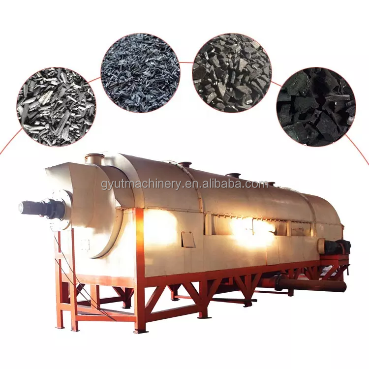 Smokeless Wood Sawdust Biomass Charcoal Coal Air Flow Continuous Carbonization Furnace