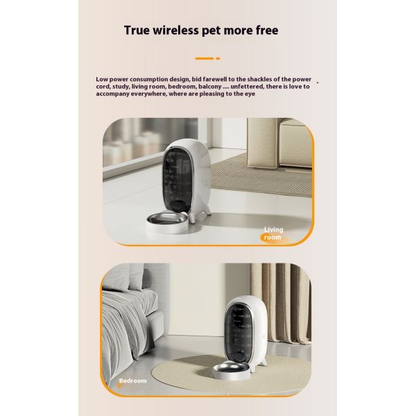 Modern 3L Automatic Stainless Steel Dog Cat Pet Bowl Feeder Eco-Friendly 2-in-1 Portable Charge Remote Control Solid IPX5