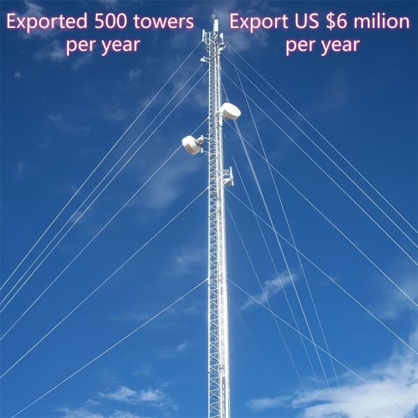 Customizable 20m-120m Hot Dip Galvanized Steel Guyed Wire Tower for 5G Telecom FM Broadcast Wind Monitoring