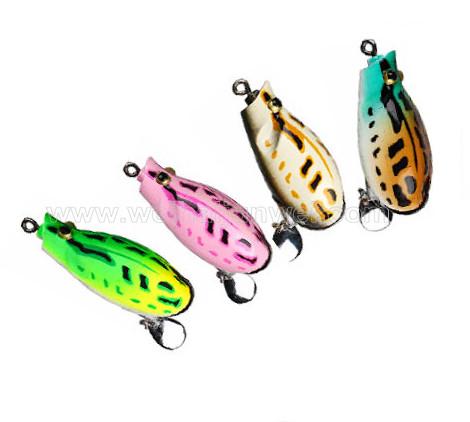 best sale new 55mm 12.5g stainless steel hook soft narrow mouth frog