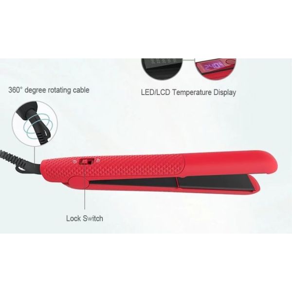 Customized LCD Digital Professional Hair Iron Straighteners ROHS Certifiation