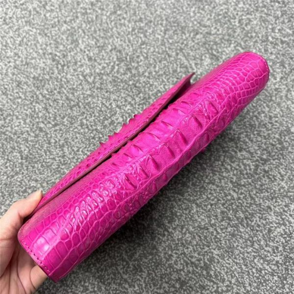 Authentic Crocodile Skin Women Envelop Clutch Genuine Alligator Leather Lady Chain Purse Bag Female Cross Shoulder Bag