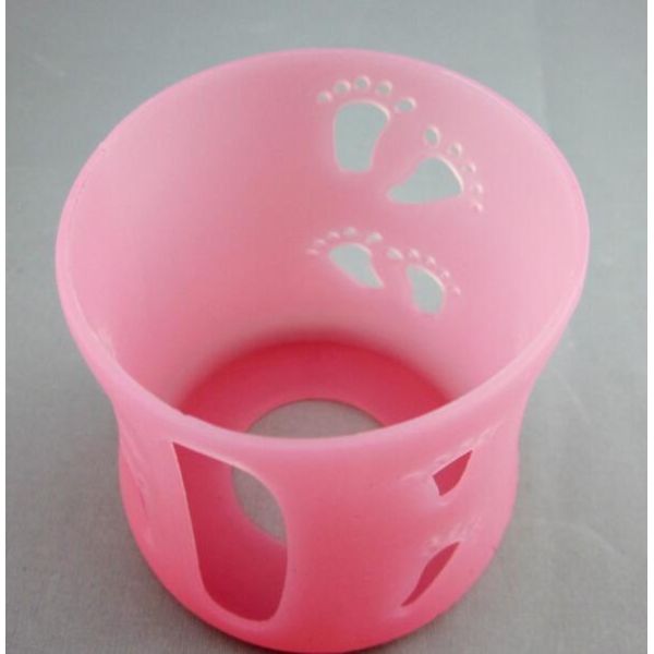 Heat Resistant Footprint Stars Design Silicone Feeding Bottle Cover Silicone Cup Lid For Glass Accessories