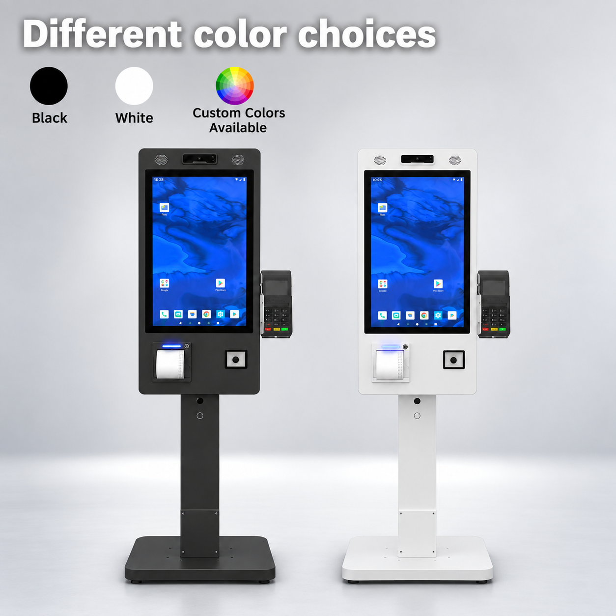 21.5 Inch Self-Service Ordering Kiosk with HD Camera, 80mm Thermal Printer & 1D 2D Scanner All in One Touch POS Terminal for Restaurant & Retail